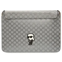 Karl Lagerfeld Saffiano Monogramma Ikonik apvalks 14" klēpjdatoram - sudraba