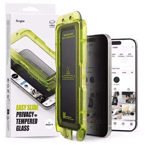 Ringke Easy Slide 2 daļu privātuma stikla komplekts iPhone 17 - melns