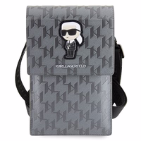 Karl Lagerfeld apvalks KLWBSAKHPKG soma - sudraba Saffiano monogramma Ikonik