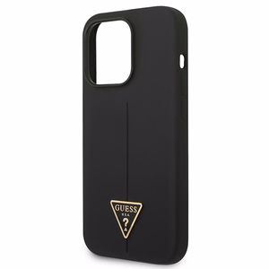 Guess GUHCP14XSLTGK iPhone 14 Pro Max 6.7" melns cietais silikona viedtālruņa apvalks Triangle