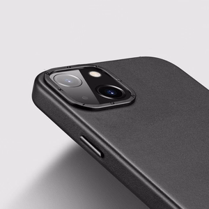 Dux Ducis Grit ādas apvalks iPhone 14 Plus Elegants mākslīgās ādas apvalks (MagSafe saderīgs) Melns
