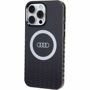 Audi IML Magnētiskais apvalks viedtālrunim iPhone 15 Pro Max ar lielu logotipu - melns