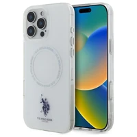 US Polo IML Ring Magnētiskais viedtālruņa apvalks iPhone 16 Pro Max - balta