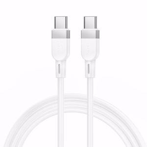 Kabelis USB C uz USB C Hoco 3A 60W silikona 1 m X109 balts