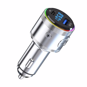 3mk Hyper automašīnas FM raidītājs ar uzlādi, 48 W, QC/PD/PPS, USB 1C1A, sudraba krāsā