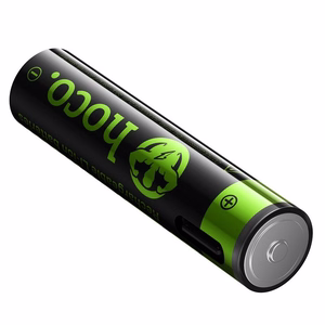 Uzlādējama baterija R3 (AAA) 320 mAh ar USB C + kabelis USB A uz 2 x USB C 2 gab. Hoco JA4 melna