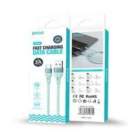 BWOO Kabelis USB - USB-C 1m 3A Minimālistisks silikons balts X280C