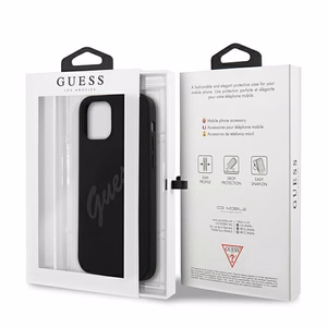 Guess GUHCP12SLSVSBK iPhone 12 mini 5.4" melns/melns cietais apvalks Script Vintage