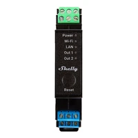 Shelly Pro 2PM DIN sliedes 2 kanālu relejs, WiFi/LAN (jaudas mērīšana)