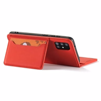 Magnētiskais karšu apvalks Samsung Galaxy A13 5G maciņš karšu turētājs sarkans