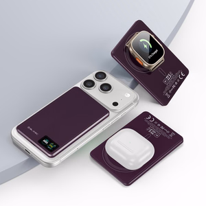 Blavec BJ-03 5000 mAh īpaši plāns magnētisks ārējais akumulators ar MagSafe, 7,8 mm, USB-C, 22,5 W, 3 vienā (PBBJ03-MC5O) (krāsa: violeta; alumīnija korpuss)