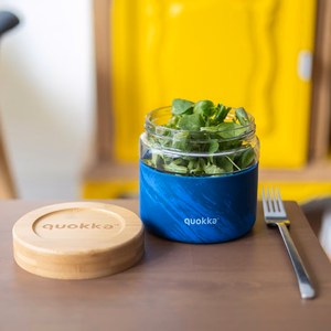 Quokka Deli Food Jar 820 ml borosilikāta stikla pārtikas trauks, koka tekstūras raksts