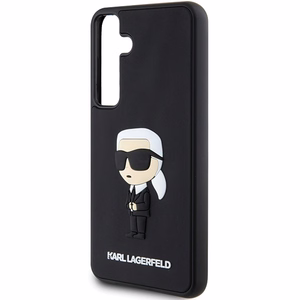 Karl Lagerfeld 3D Gumijas Ikonik viedtālruņa apvalks Samsung Galaxy S24+ - melns