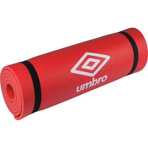 Umbro fitnesa un jogas paklājiņš ar pārnēsāšanas siksnu, 190 × 58 cm, sarkans
