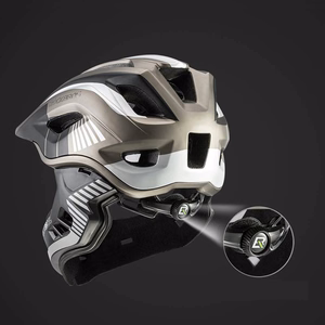 Rockbros TT-32SBTG-S bērnu velosipēda ķivere ar noņemamu zoda aizsargu, izmērs S - pelēka