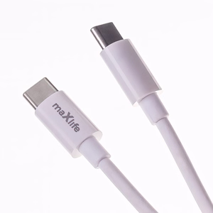 Maxlife MXTC-06-20C PD QC lādētājs 1x USB-C 20W balts + USB-C - USB-C kabelis 20W