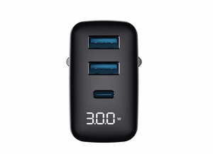 Havit UCLE001 EU - GaN trīs portu lādētājs 30 W, melns