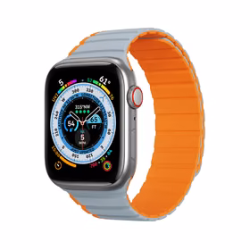 Magnētiskā pulksteņa siksna Apple Watch SE, 9, 8, 7, 6, 5, 4, 3, 2, 1 (41, 40, 38 mm) Dux Ducis pulksteņa siksna (LD versija) - pelēkā / oranžā