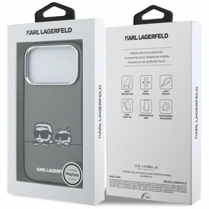 Karl Lagerfeld IML Karl & Choupette Peekaboo Logo MagSafe чехол для iPhone 17 Pro чёрный