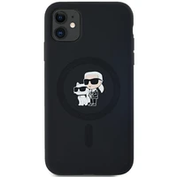 Karl Lagerfeld Silikona Karl&Choupette Magnētiskais viedtālruņa apvalks iPhone 11 / Xr - melns