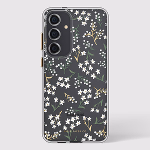 Rifle Paper Co. īpaši plāns pretmikrobu vāciņš ierīcei Samsung Galaxy S24+, ar “Petite Fleurs” rakstu