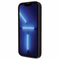 Guess GUHCP14LP4TDSCPK apvalks iPhone 14 Pro - melns krustenisks 4G metāla logotips