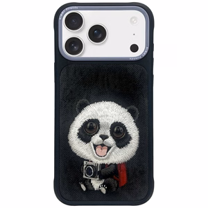 Nimmy Big Eyed Pet 2.0 pandas viedtālruņa apvalks iPhone 17 Pro - melns