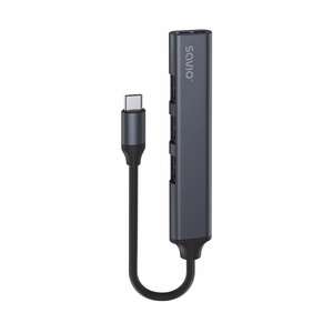 SAVIO AK-71 USB-C sadalītājs - 3 x USB-A 2.0, 1 x USB-A 3.0, 4-in-1, 5 Gbps