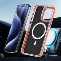 FIBER viedtālruņa apvalks saderīgs ar magnētisko funkciju IPHONE 16 PRO MAX oranža