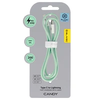 Blavec Kabelis Candy pīnīts - Type C uz Lightning - PD 20W 2,4A 2 metres Apple CarPlay (CCA-CL24GN20) zaļš