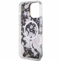 Guess GUHMP14XHCFWSK iPhone 14 Pro Max 6.7" melns cietais viedtālruņa apvalks Flower Magnētiskais