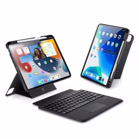 DUX DUCIS apvalks DK salokāms ar bezvadu tastatūru iPad 4/5/6/iPad Pro 11 (2018/2020/2021/2022) melns