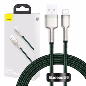 USB kabelis Lightning Baseus Cafule, 2.4A, 1m (zaļš)