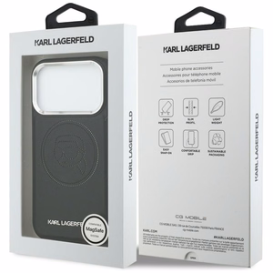 Karl Lagerfeld K Head Point Logo MagSafe чехол для iPhone 17 Pro чёрный