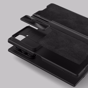 Nillkin Qin Pro viedtālruņa apvalks priekš Samsung Galaxy Z Fold 7 ar S Pen Space - melns