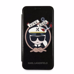 Karl Lagerfeld Signature Glitter Viedtālruņa apvalks iPhone X/Xs - sarkans