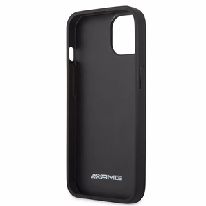 Mercedes AMG ādas maciņš ar karsto spiedumu iPhone 13 / 14 / 15, melns