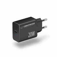 Esperanza EZC104K mains charger 20W melns