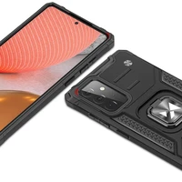 Wozinsky Ring Armor viedtālruņa apvalks ar statīvu izturīgs aizsargpārsegs Samsung Galaxy A72 4G melns