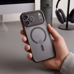 Tech-Protect MagCam MagSafe maciņš, paredzēts iPhone 18 Pro / 17 Pro, matēti melns un sarkans