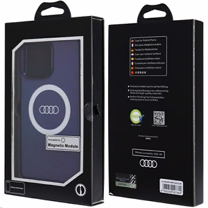 Audi IML Magnētiskais apvalks viedtālrunim iPhone 14 Pro Max ar lielu logotipu - zils