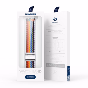 Dux Ducis siksniņa (Mixture II versija) Apple Watch SE siksniņa, 9, 8, 7, 6, 5, 4, 3, 2, 1 (41, 40, 38 mm) pīta josla gaišas svītras aproce
