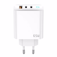 JELLICO tīkla lādētājs EU20 GaN PD 65W 2xUSB-C + 1xUSB QC3.0 balts