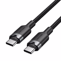 Vention USB-C to C cable, braided, 3A, 480Mbps, 60W, 2m, BK