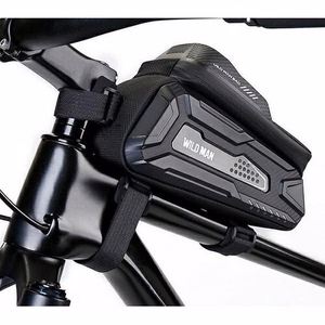 WILDMAN ceļojumu soma velosipēda rāmim ar rāvējslēdzēju, 2L (4 "- 7"), M30, melna