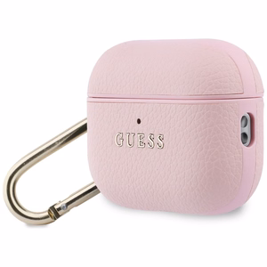 Guess Grained Classic Logo Maciņš for AirPods Pro 3 - rozā
