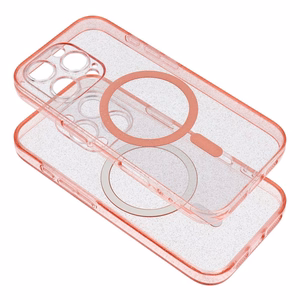 Magnētiskais rozā mirdzošs viedtālruņa apvalks CLEAR MAG COVER saderīgs ar MagSafe, paredzēts SAMSUNG S26 Pro