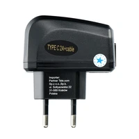 BLUE STAR LITE ceļojumu lādētājs 2A 10W USB A + kabelis USB A uz Type C TFK-TC-1095B melns