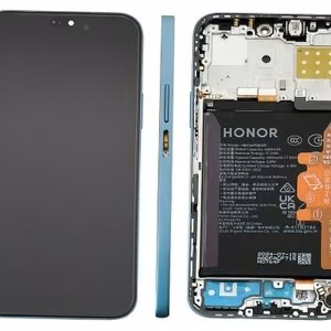 Oriģinālais Huawei Honor 200 Lite / X8b LCD ekrāna un skārienpaneļa modulis ar rāmi un akumulatoru, gaiši zils Cyan Lake (servisa iepakojums)