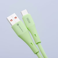FORCELL F-ENERGY C342 kabelis USB A uz Type C QC4.0 3A 66W Silikona 1 m zaļš